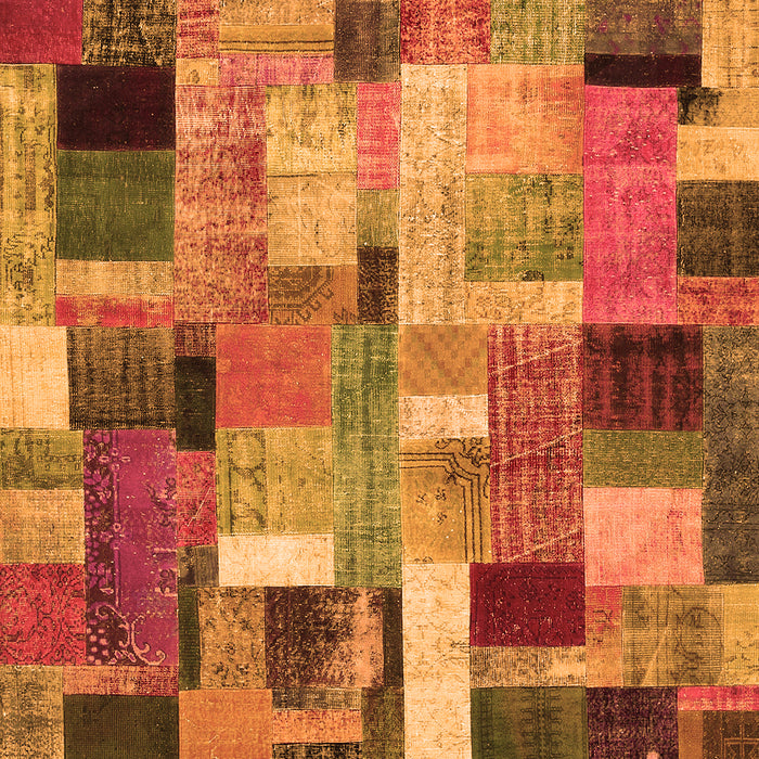 Serging Thickness of Machine Washable Patchwork Orange Transitional Area Rugs, wshcon443org