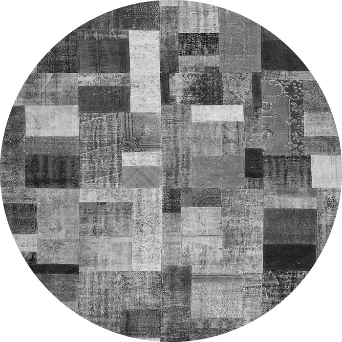 Machine Washable Patchwork Gray Transitional Rug, wshcon443gry