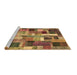 Sideview of Machine Washable Patchwork Brown Transitional Rug, wshcon443brn
