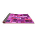 Sideview of Patchwork Pink Transitional Rug, con443pnk