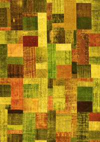 Patchwork Yellow Transitional Rug, con443yw