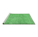 Sideview of Machine Washable Abstract Emerald Green Contemporary Area Rugs, wshcon444emgrn