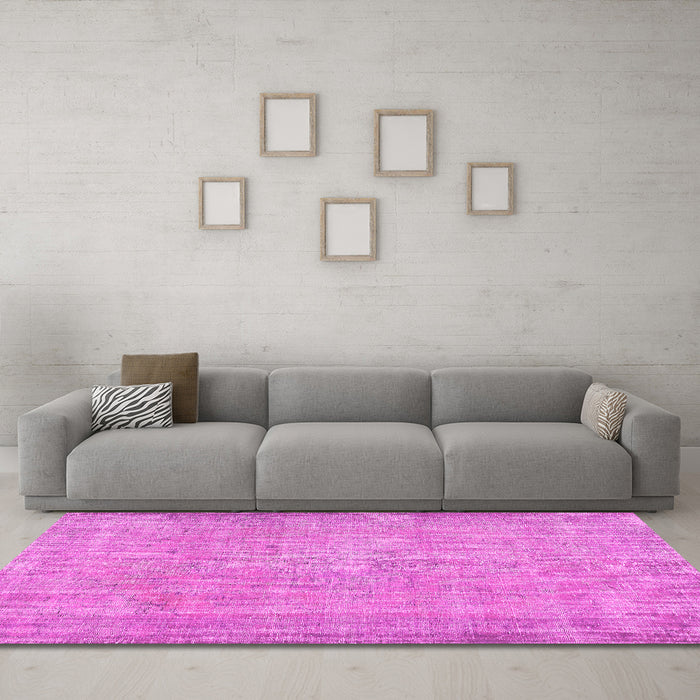 Machine Washable Abstract Pink Contemporary Rug in a Living Room, wshcon444pnk