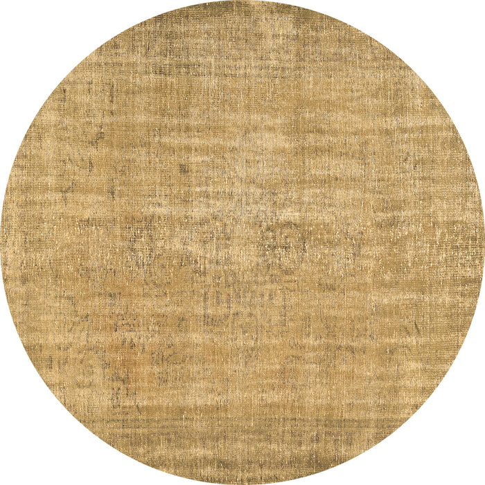 Round Abstract Brown Contemporary Rug, con444brn