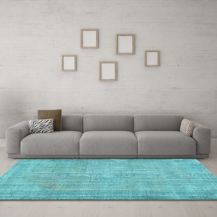 Machine Washable Abstract Light Blue Contemporary Rug in a Living Room, wshcon444lblu