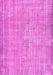 Machine Washable Abstract Pink Contemporary Rug, wshcon444pnk