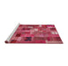 Serging Thickness of Machine Washable Contemporary Dark Pink Rug, wshcon445