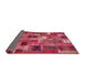 Thickness of Contemporary Dark Pink Patchwork Rug, con445