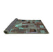 Sideview of Patchwork Turquoise Transitional Rug, con445turq