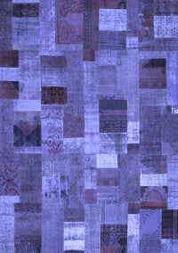 Patchwork Blue Transitional Rug, con445blu