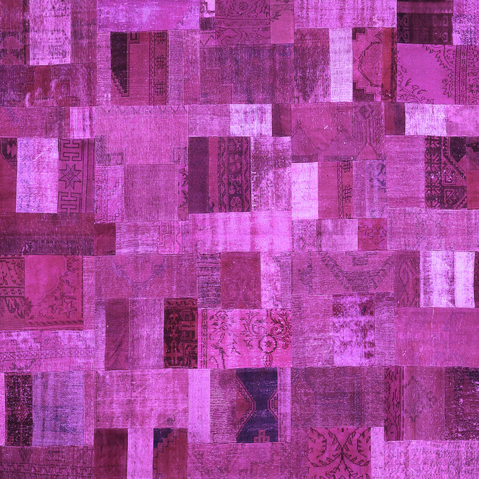 Square Patchwork Purple Transitional Rug, con445pur