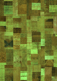 Patchwork Green Transitional Rug, con445grn