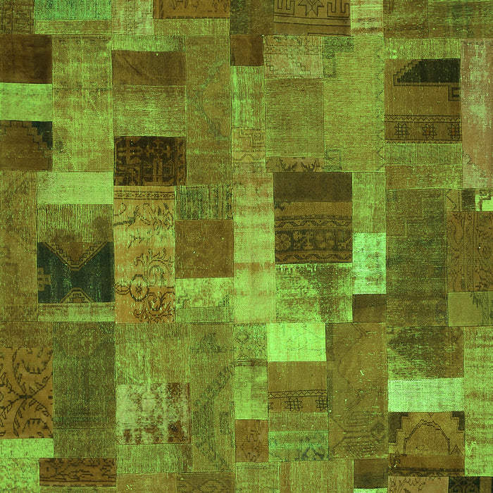 Patchwork Green Transitional Rug, con445grn
