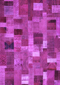 Patchwork Purple Transitional Rug, con445pur