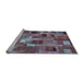 Sideview of Machine Washable Patchwork Light Blue Transitional Rug, wshcon445lblu
