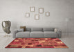 Machine Washable Patchwork Brown Transitional Rug in a Living Room,, wshcon445brn