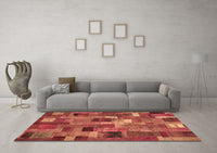 Machine Washable Patchwork Brown Transitional Rug, wshcon445brn