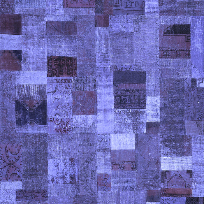 Patchwork Blue Transitional Rug, con445blu