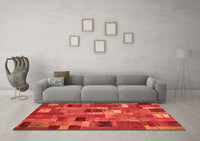 Machine Washable Patchwork Orange Transitional Rug, wshcon445org