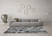 Machine Washable Patchwork Gray Transitional Rug in a Living Room,, wshcon445gry