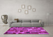 Machine Washable Patchwork Purple Transitional Area Rugs in a Living Room, wshcon445pur