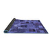 Sideview of Patchwork Blue Transitional Rug, con445blu