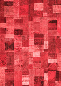 Patchwork Red Transitional Rug, con445red