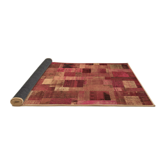 Sideview of Patchwork Brown Transitional Rug, con445brn
