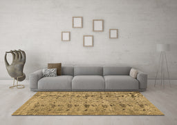 Machine Washable Abstract Brown Contemporary Rug in a Living Room,, wshcon446brn