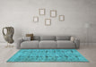 Machine Washable Abstract Light Blue Contemporary Rug in a Living Room, wshcon446lblu