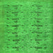 Serging Thickness of Abstract Green Contemporary Rug, con446grn