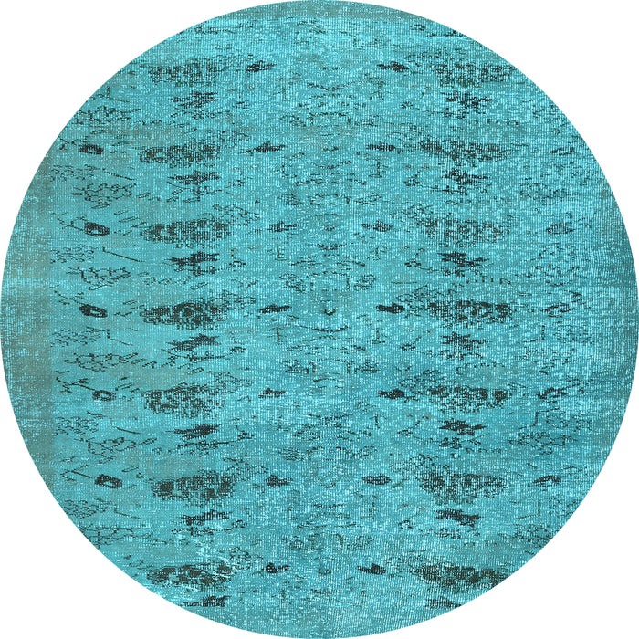 Round Machine Washable Abstract Light Blue Contemporary Rug, wshcon446lblu
