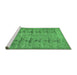 Sideview of Machine Washable Abstract Emerald Green Contemporary Area Rugs, wshcon446emgrn