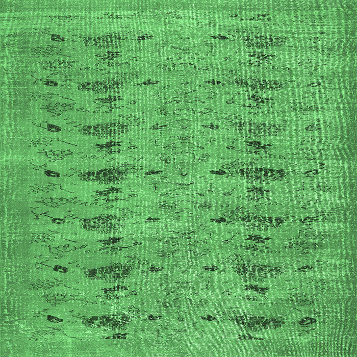 Square Abstract Emerald Green Contemporary Rug, con446emgrn