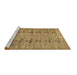 Sideview of Machine Washable Abstract Brown Contemporary Rug, wshcon446brn