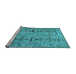 Sideview of Machine Washable Abstract Light Blue Contemporary Rug, wshcon446lblu