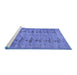 Sideview of Machine Washable Abstract Blue Contemporary Rug, wshcon446blu