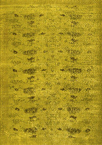 Abstract Yellow Contemporary Rug, con446yw