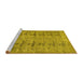 Sideview of Machine Washable Abstract Yellow Contemporary Rug, wshcon446yw