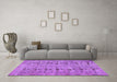 Machine Washable Abstract Purple Contemporary Area Rugs in a Living Room, wshcon446pur