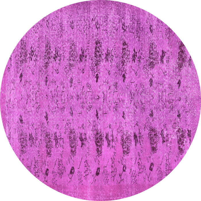 Round Abstract Pink Contemporary Rug, con446pnk