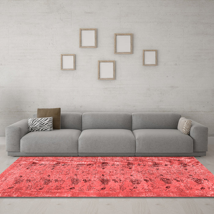 Contemporary Red Washable Rugs