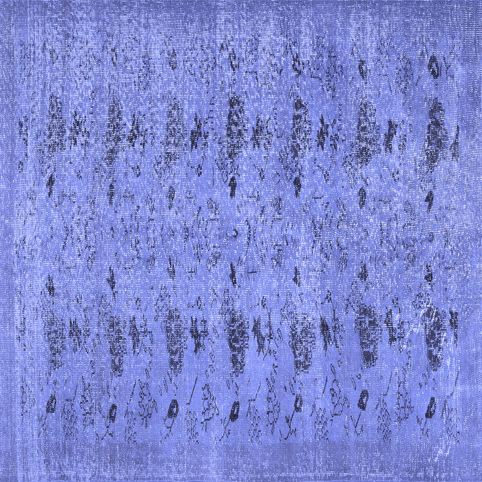 Square Abstract Blue Contemporary Rug, con446blu