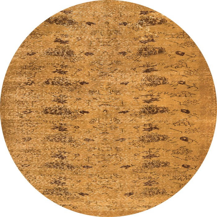 Square Abstract Orange Contemporary Rug, con446org