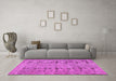 Machine Washable Abstract Pink Contemporary Rug in a Living Room, wshcon446pnk