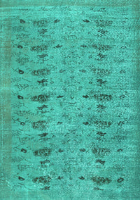 Abstract Turquoise Contemporary Rug, con446turq