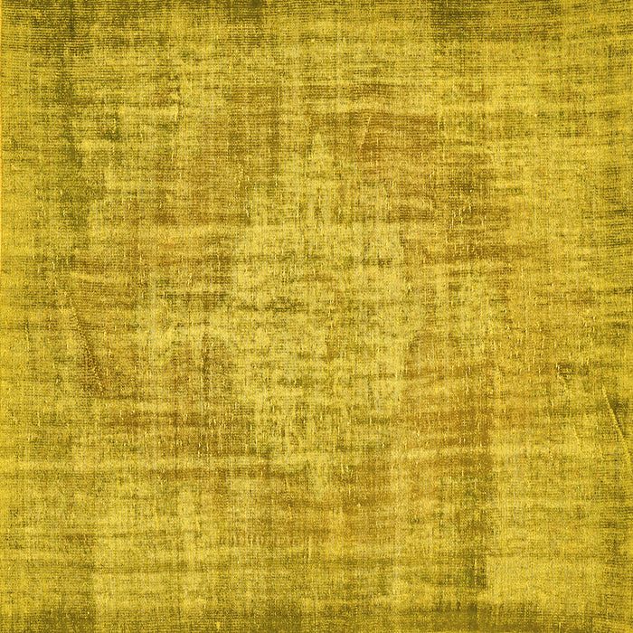 Square Machine Washable Abstract Yellow Contemporary Rug, wshcon447yw