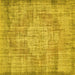 Square Machine Washable Abstract Yellow Contemporary Rug, wshcon447yw