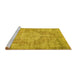 Sideview of Machine Washable Abstract Yellow Contemporary Rug, wshcon447yw