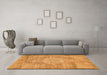 Machine Washable Abstract Orange Contemporary Area Rugs in a Living Room, wshcon447org